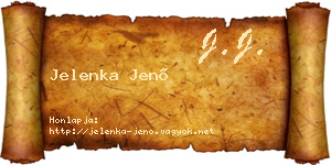 Jelenka Jenő névjegykártya