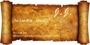 Jelenka Jenő névjegykártya